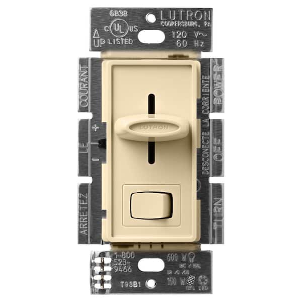 Lutron Skylark LED+ Dimmer Switch for Dimmable LED and Incandescent Bulbs, 150W LED/Single-Pole or 3-Way, Ivory (SCL-153P-IV)
