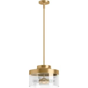 Purist 2-Light Brushed Moderne Brass Standard Pendant Light