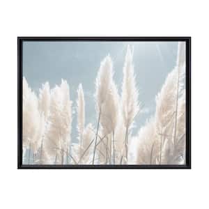Tall Pampas Grass Framed Canvas Wall Art - 24 in. x 16 in. Size, by Kelly Merkur 1-piece Black Frame