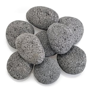 Large Lava Stone (Tumbled) Gray / Black 2 in. - 4 in. 10 lbs. Bag