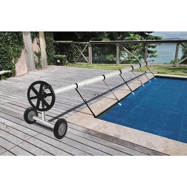  14 FT Pool Solar Cover Reel Set Above Ground Pool, Aluminum  Swimming Inground Cover Roller : Patio, Lawn & Garden