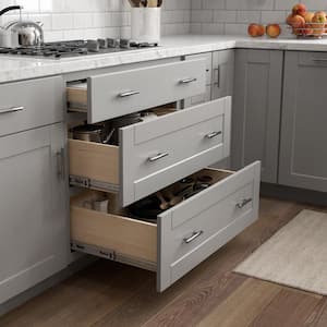 Shaker 18 in. W x 24 in. D x 34.5 in. H Assembled Drawer Base Kitchen Cabinet in Dove Gray with Drawer Glides