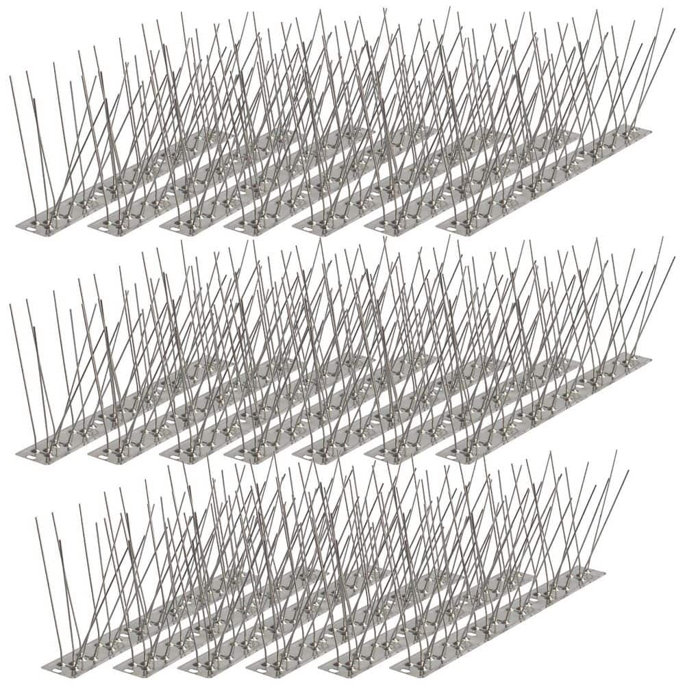 9.84 in. 1. 1 in. Stainless Steel Bird Spikes Deterrent Outdoor Bird Scare Device Weatherproof 20-Pack price history on PriceWatchPro