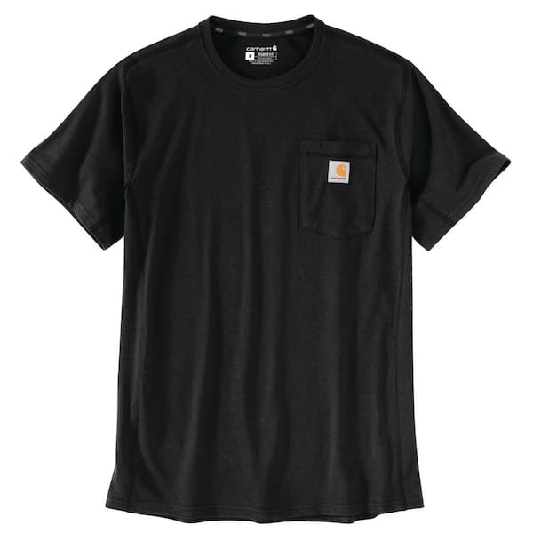 Carhartt Men's 4 XL Black Cotton/Polyester Force Relaxed Fit Midweight Short Sleeve Pocket T-Shirt