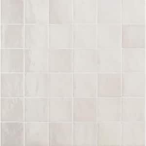 Zellige Neo Gesso Glossy 4 in. x 4 in. Glazed Ceramic Undulated Wall Tile (7.98 sq. ft./case)