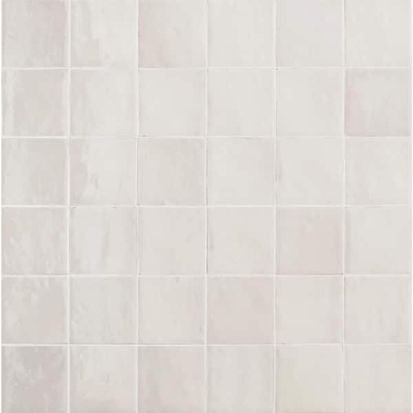 Marazzi Zellige Neo Gesso Glossy 4 in. x 4 in. Glazed Ceramic Undulated Wall Tile (7.98 sq. ft./case)