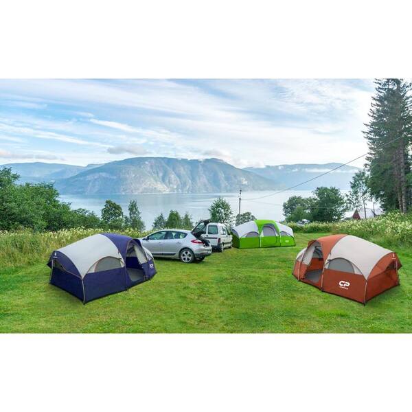 Lycvki 8-Person Camping Tents, Weatherproof Family Dome Tent with