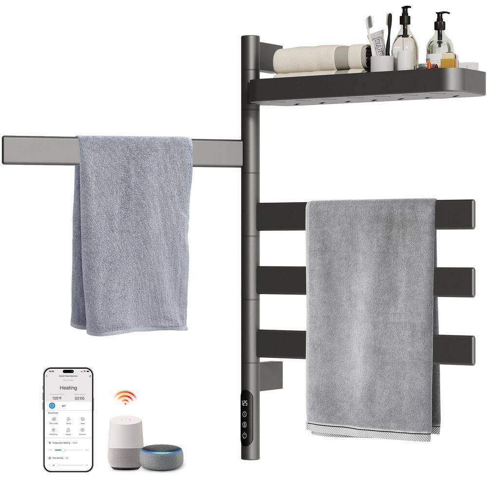 5-Bar Electric Towel Warmer Rack Smart WiFi in Gray price history on PriceWatchPro