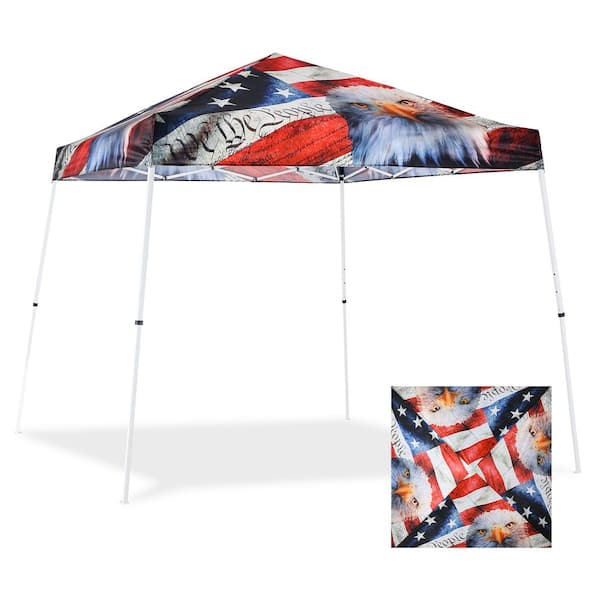 EAGLE PEAK 10 ft. W x 10 ft. D Slant Leg Pop-Up Canopy Tent