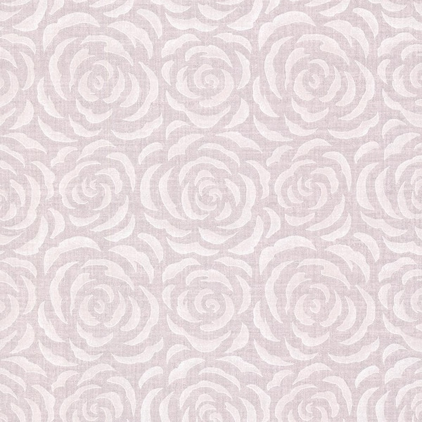 Kenneth James Rosette Lavender Rose Pattern Lavender Wallpaper Sample