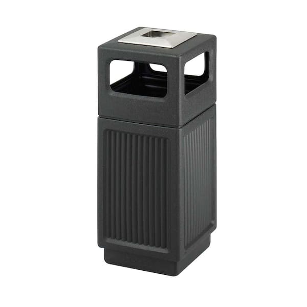 15-Gallon Recessed Paneled Outdoor Trash Can Receptacle with 9 in. Square Ash Urn