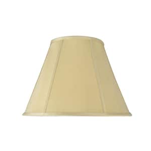 16 in. x 12 in. Beige and Vertical Piping Hexagon Bell Lamp Shade