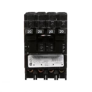 Quadplex One Outer 20 Amp Double-Pole and One Inner 20 Amp Double-Pole-Circuit Breaker