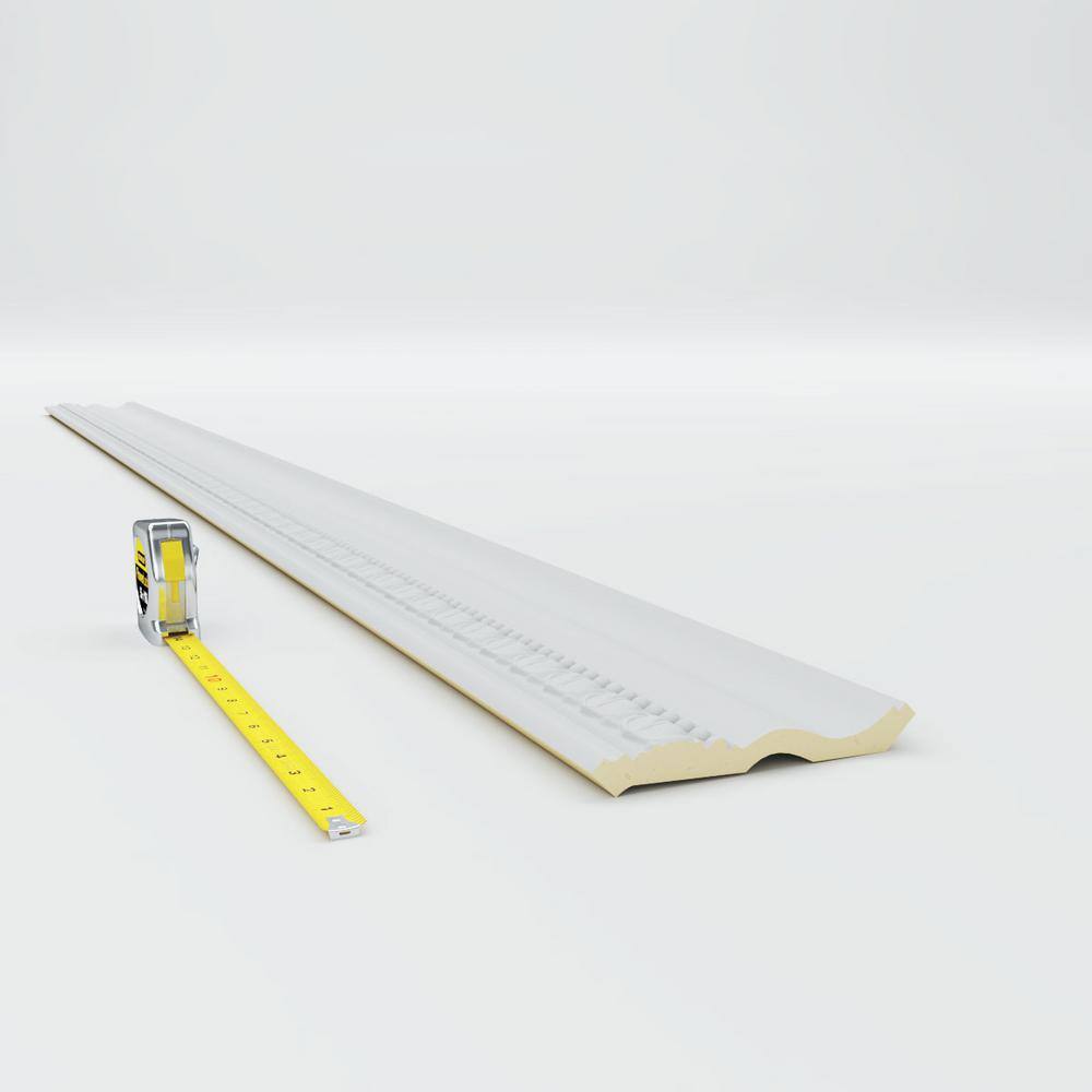 Primed White Geometric Polyurethane Crown Moulding Sample