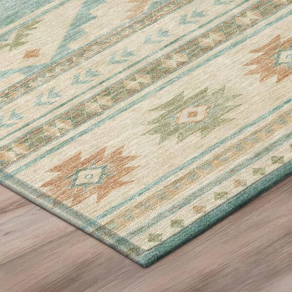 Chantille Machine Washable Indoor/Outdoor Abstract ACN3075 Seafoam 3 ft. x 4 ft. Area Rug