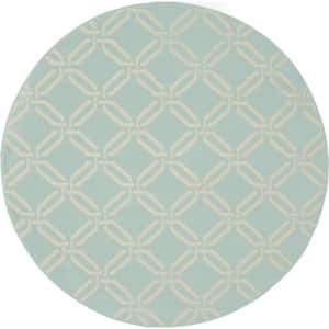 Jubilant Green 5 ft. x 5 ft. Moroccan Farmhouse Round Area Rug