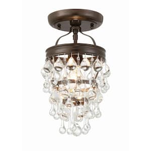 Calypso 7.25 in. 1-Light Vibrant Bronze Semi-Flush Mount