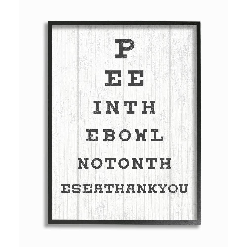 Bathroom Seeing Eye Chart Pee In the Bowl Phrase by Daphne Polselli Framed Country Wall Art Print 11 in. x 14 in. price history on PriceWatchPro