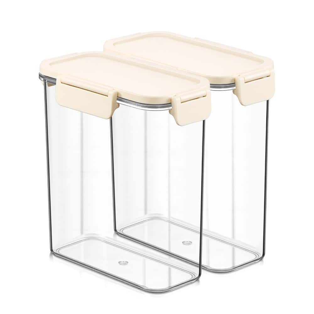 Stackable Plastic Food Storage Container with Lids (2 Pack), Clear Airtight Pantry Canister for Kitchen Organization price history on PriceWatchPro