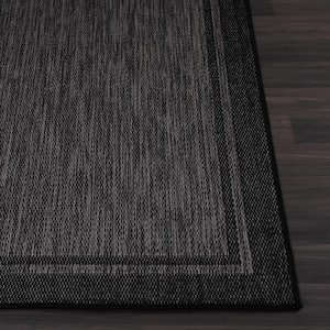 Hawaii Black/Grey 5 ft. x 7 ft. Bordered Indoor/Outdoor Area Rug