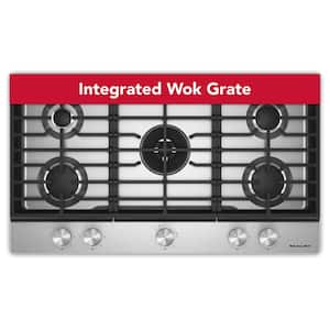 36 in. 5 Burners Gas Cooktop in Juniper with Integrated Wok Grate