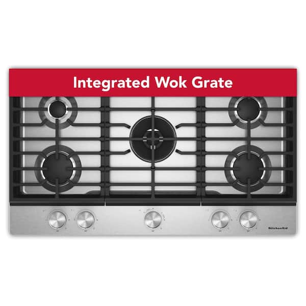 36 in. 5 Burners Gas Cooktop in Juniper with Integrated Wok Grate
