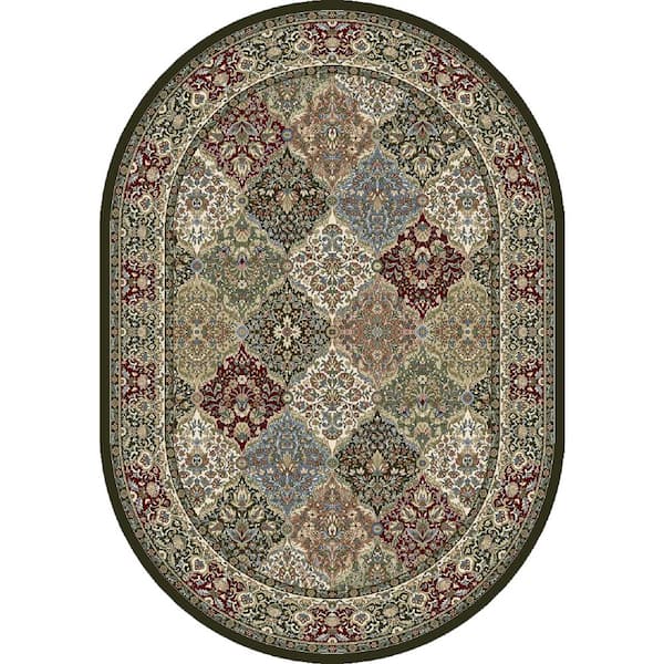 Dynamic Rugs Ancient Garden Multi Panel 3 ft. x 5 ft. Oval Indoor Area Rug