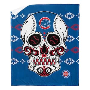 MLB Cubs Candy Skull Silk Touch Sherpa Multicolor Throw
