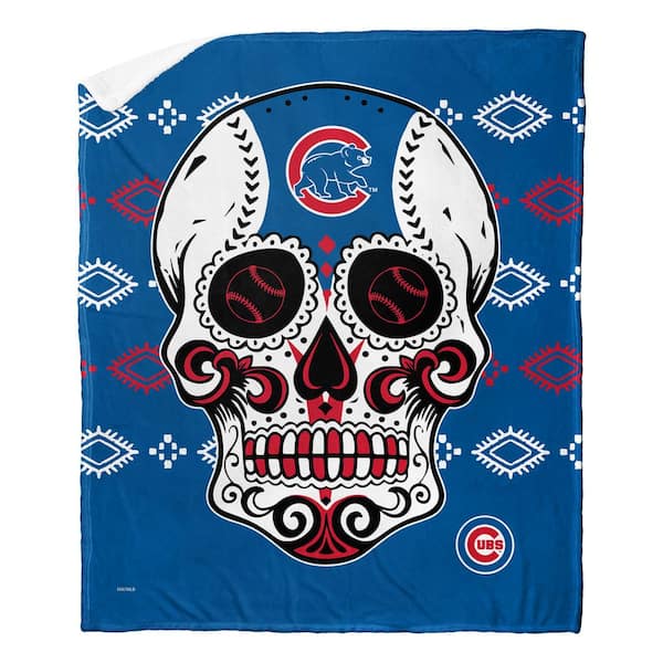 THE NORTHWEST GROUP MLB Cubs Candy Skull Silk Touch Sherpa Multicolor Throw