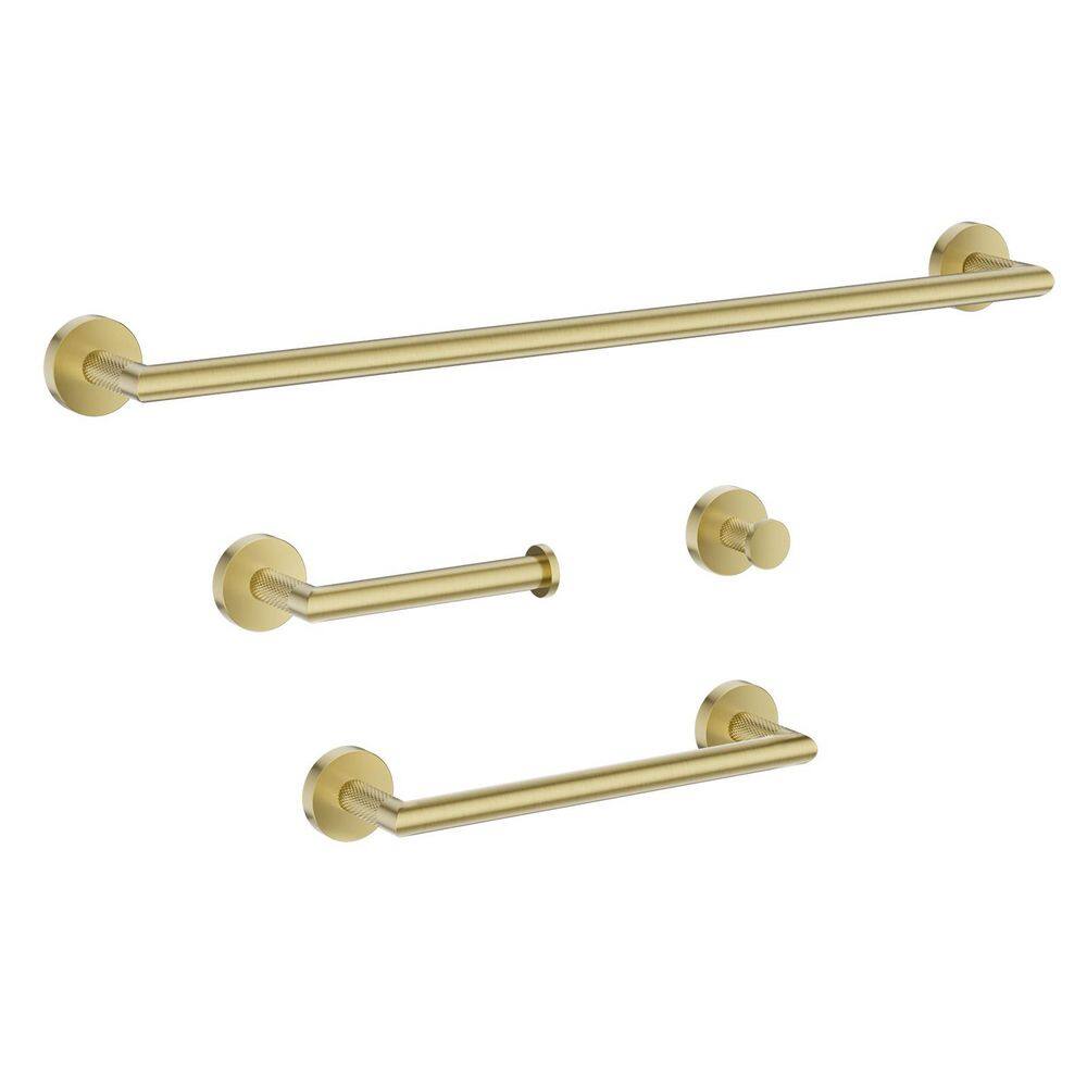 4-Piece Bath Hardware with Towel Bar Towel rack Towel hook And Toilet Paper Holder Set in Brushed Gold price history on PriceWatchPro