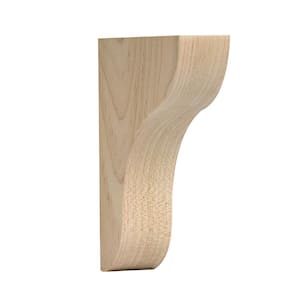 Basic Bracket with Mounting Hardware - 7.375 in. x 5.875 in. x 1.75 in. - Machined Unfinished Maple - DIY Shelving Decor