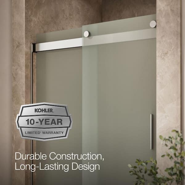 KOHLER Levity 44-48 in.W x 74 in. H Frameless Sliding Shower Door
