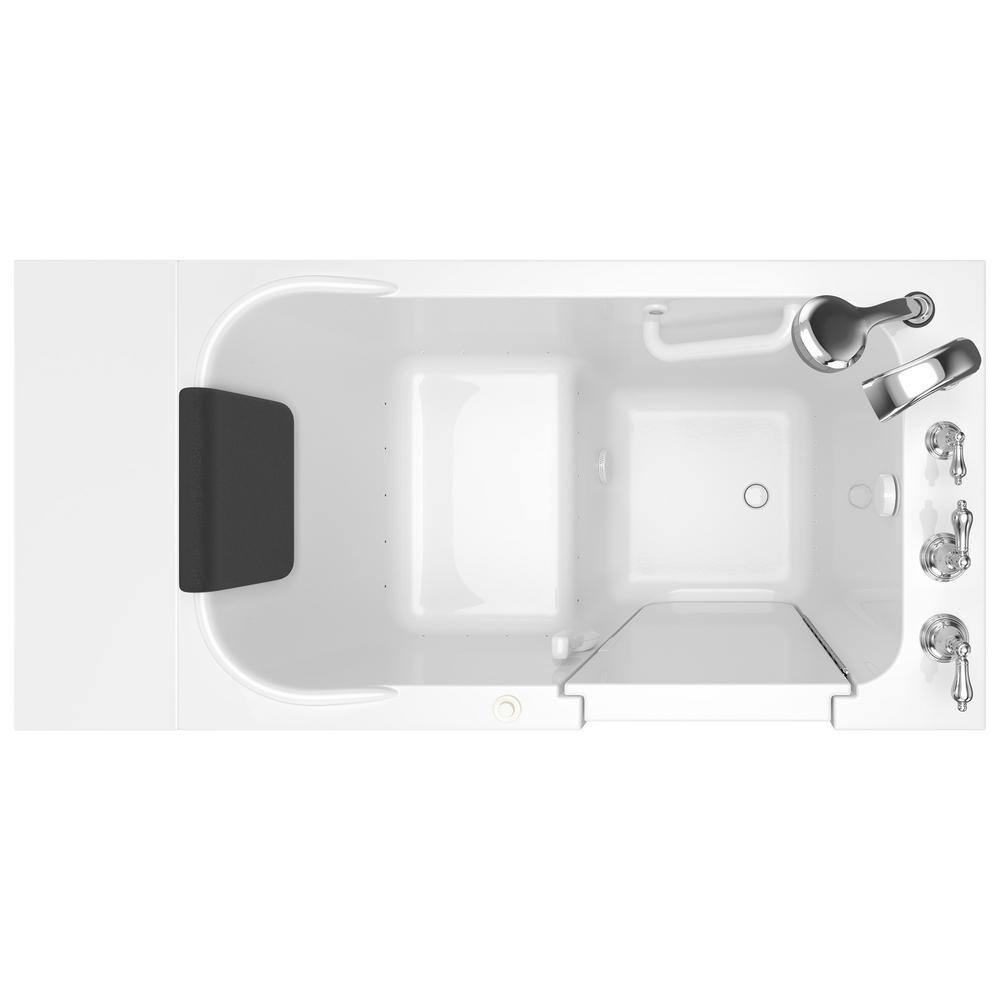 48'' White Fiberglass Walk-In Air Bath with Chrome Faucet
