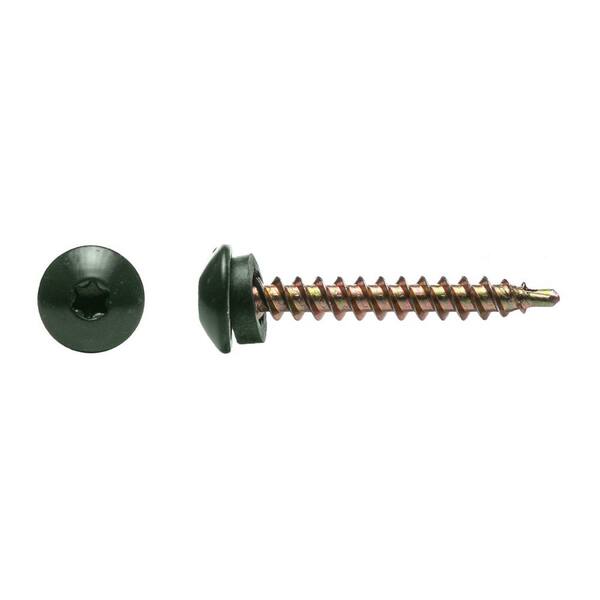 BIG TIMBER #10 x 1-1/2 in. Evergreen Star Drive Pan Head Metal to Wood Screw (100-Pack)