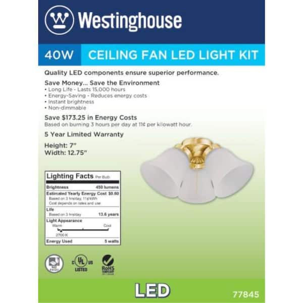 westinghouse led cluster ceiling fan light kit