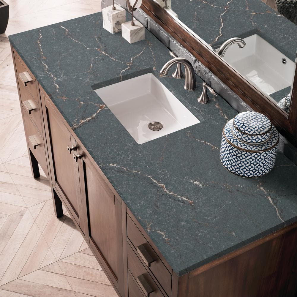 Addison 60" Dark Wood Single Bathroom Vanity with Drawers