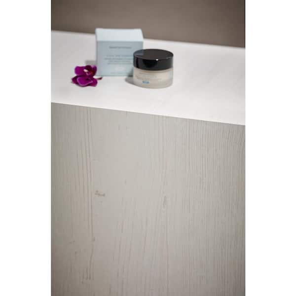 4 ft. x 8 ft. Laminate Sheet in White Painted Wood with Natural Grain Finish