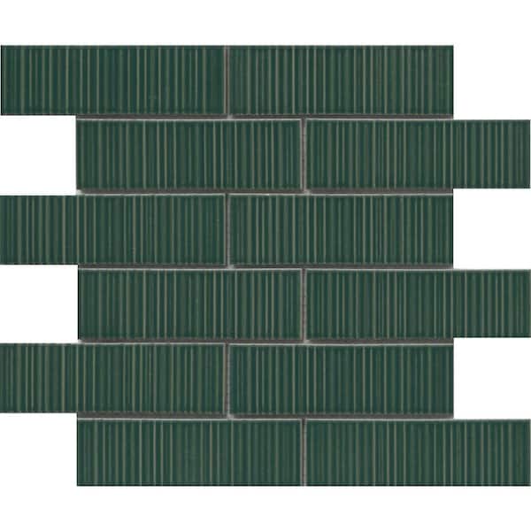 Ornami Tant 11 in. x 12 in. Glossy Ceramic Offset Mosaic Wall Tile (0.9 sq. ft./Case, 1 Piece)