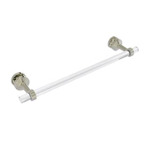 Pacific Beach 18 in. Shower Door Towel Bar with Groovy Accents in Polished Nickel
