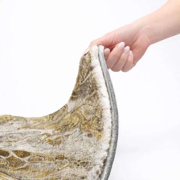 Dream Shag Premium Machine Washable Abstract ADS602 Brown 10 ft. x 14 ft. Area Rug