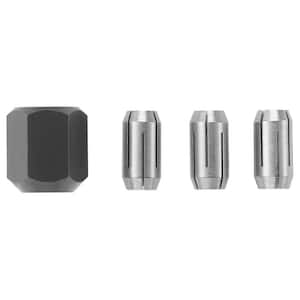 1/8 in. 5/32 in. and 1/4 in. Replacement Collets and Collet Nut Kit (4-Piece)