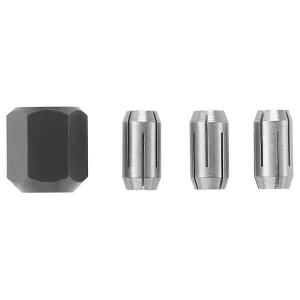 Rotozip 1/8 in. 5/32 in. and 1/4 in. Replacement Collets and Collet Nut Kit (4-Piece)
