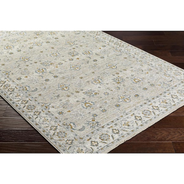 Dresden Gray Traditional 5 ft. Round ft. Indoor Area Rug