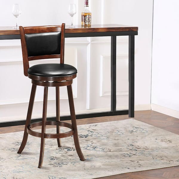 Wooden stool with discount backrest