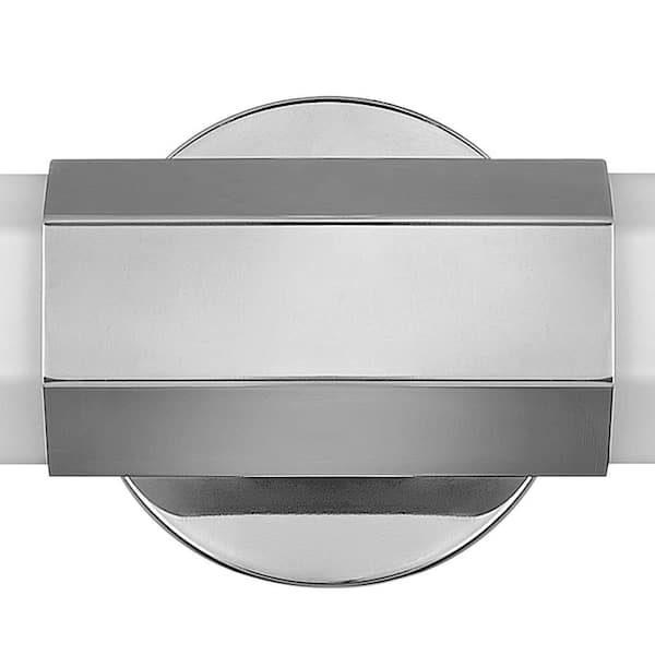 HINKLEY - Hinkley Facet 32 in. 3-Light in Polished Nickel Integrated LED Vanity Light with Invisimount 40-Watt Bath