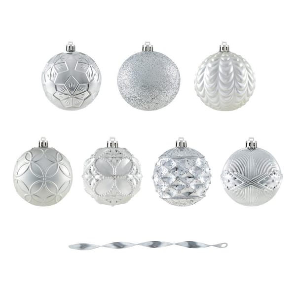 Home Accents Holiday 60 Count Silver Shatterproof Ornaments
