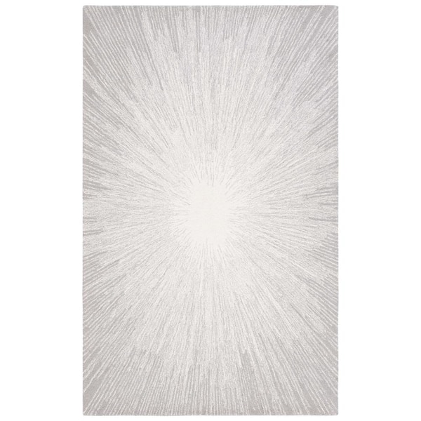 Abstract Ivory/Silver 4 ft. x 6 ft. Eclectic Star Area Rug