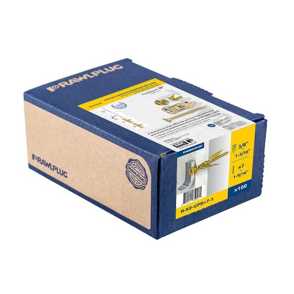 TAP-IT-PLUS + 7/32 in. x 1-1/2 in. Steel Ribbed Expansion Anchor + 50 lb. Drywall Anchor with Screw (100-Pack)