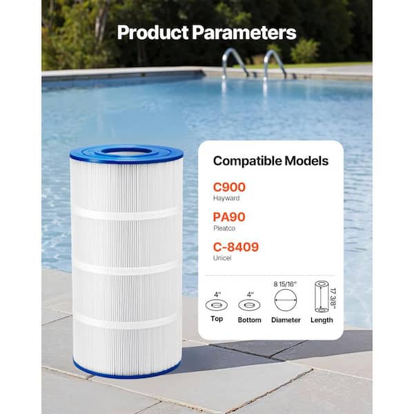 SKYSHALO Pool Filter Cartridge, 90 sq. ft. Spa Hot Tub