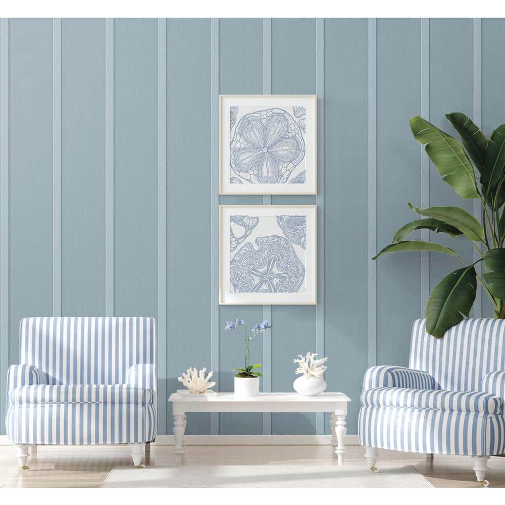 Blue Stream Faux Board and Batten Peel and Stick Wallpaper